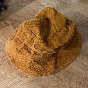 UO Corduroy Bucket Hat in Mustard Yellow